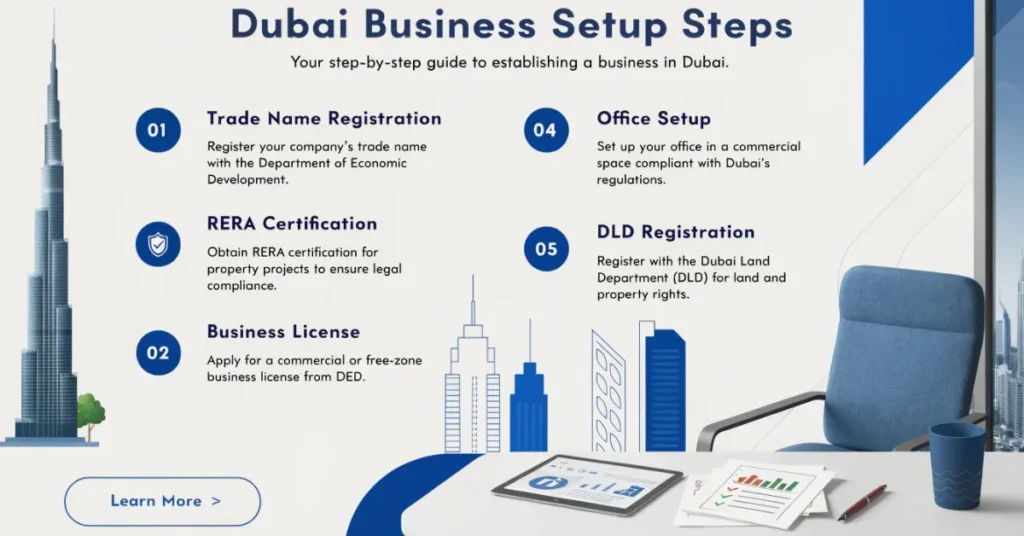 Dubai Real Estate Agency 5-step setup process and RERA registration roadmap