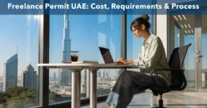 Freelance Permit UAE professional freelancer working in a modern UAE coworking space