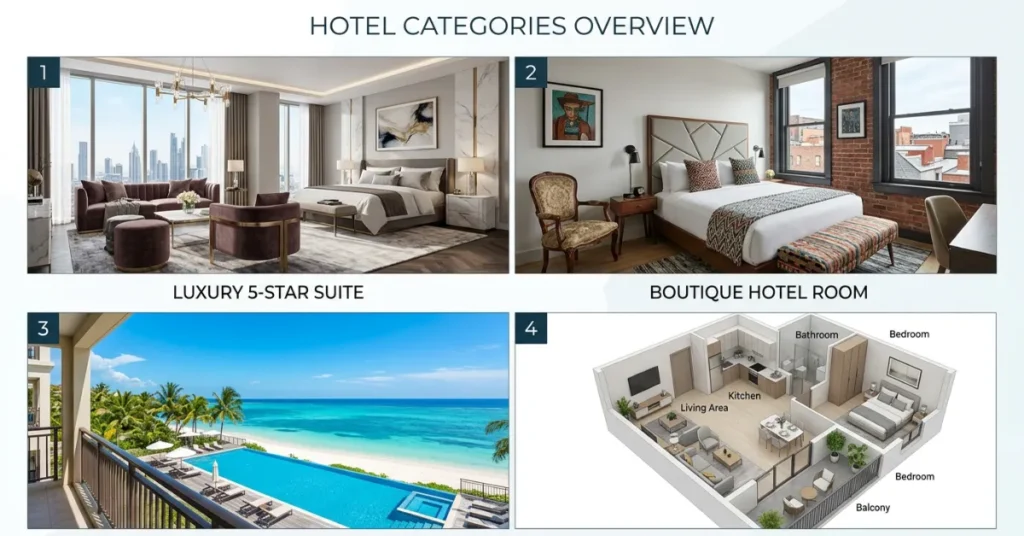 Hotel License UAE – different hotel types including luxury hotels, resorts, and serviced apartments