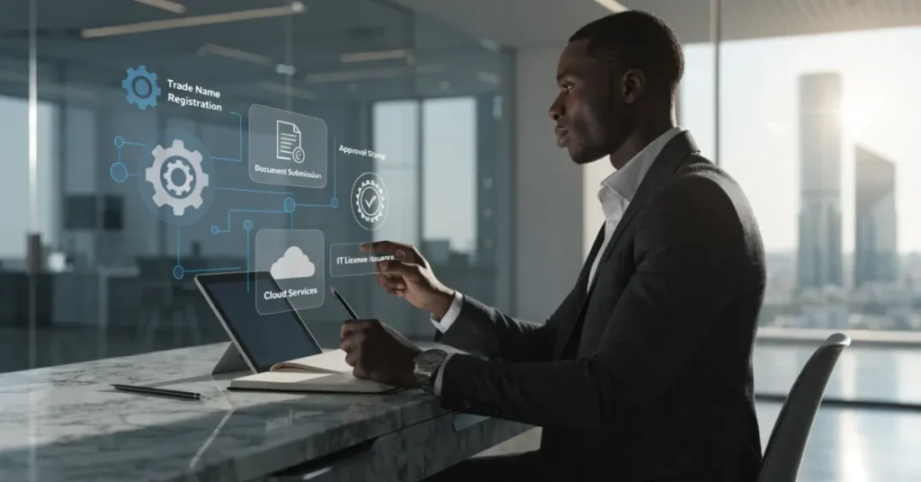 IT Services License UAE process showing step by step company formation, approvals, and license issuance in 2026