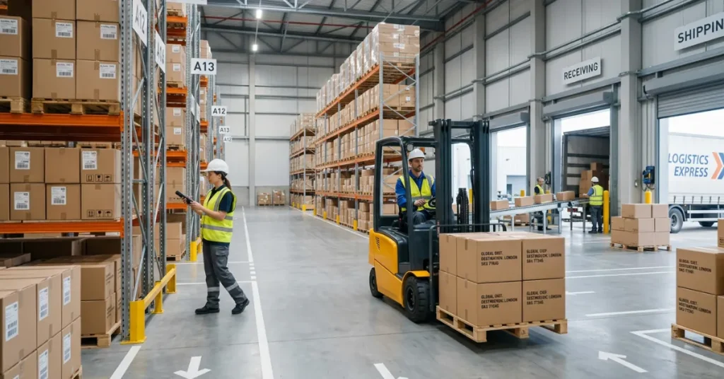 “Import-Export Business logistics operations warehouse shipping and inventory management”