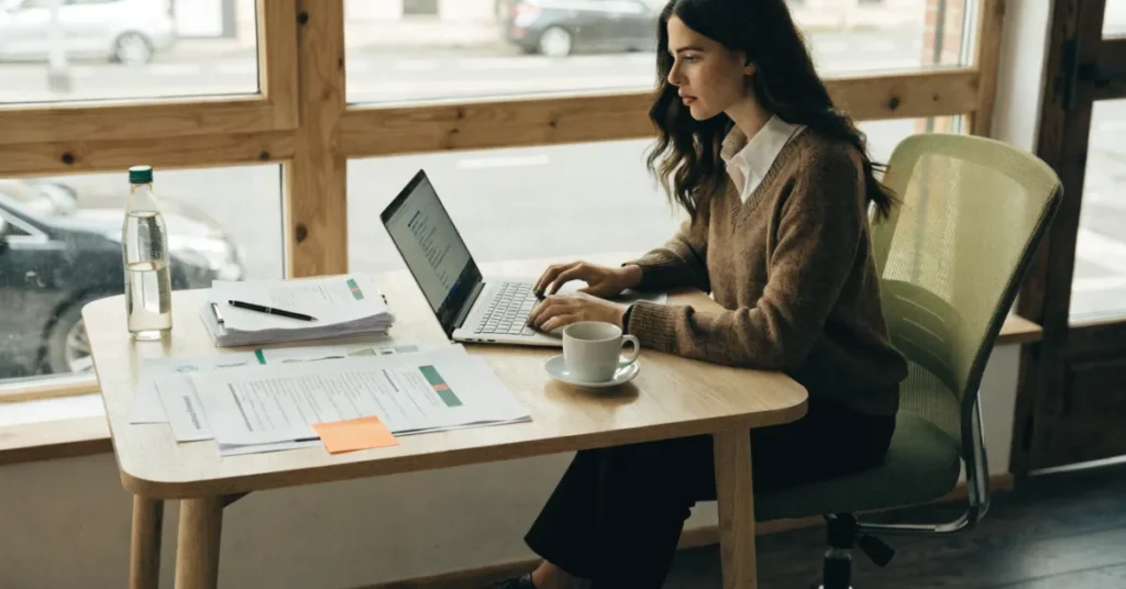 Low-Cost Business Setup options in UAE showing workspace and business license documents for startups