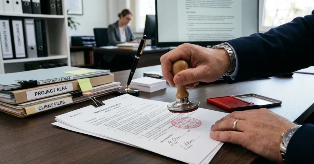 POA Attestation Dubai process showing official document stamping and approval