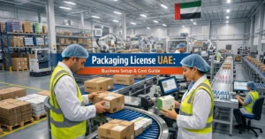 Packaging License UAE modern facility with automated packaging line and product labeling process