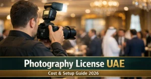 Photography License – professional photographer covering a corporate event in UAE
