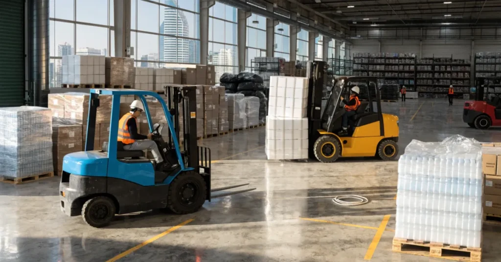 Plastic Products License UAE warehouse with plastic product storage and logistics operations