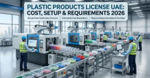 Plastic Products License UAE factory with automated production line and packaging manufacturing setup