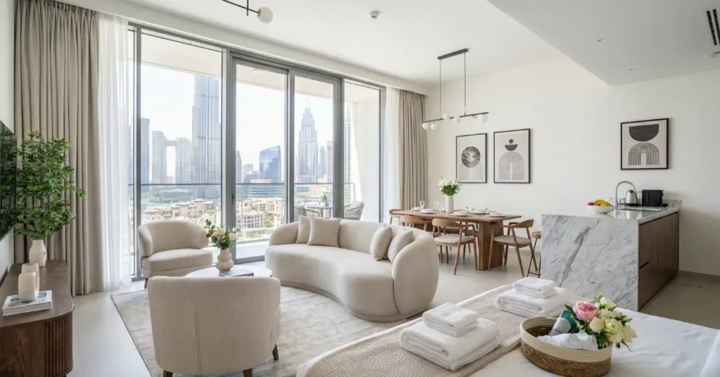 Profitable Real Estate Niches in Dubai short term rental apartment setup for holiday home investment