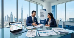 Project Management License in Dubai cover image showing corporate business setup consultation and licensing documents