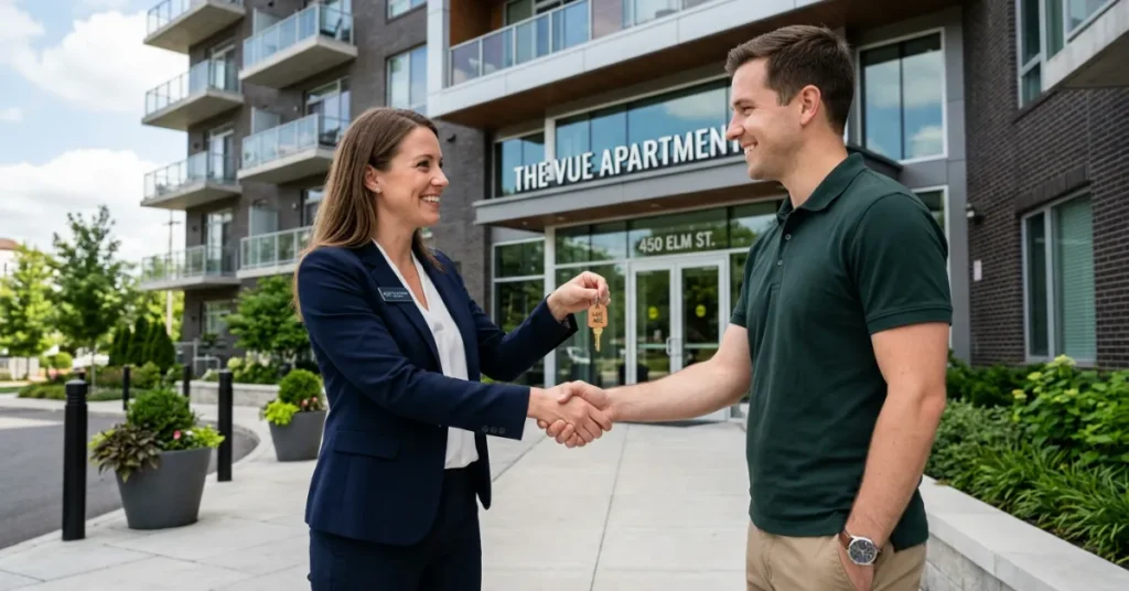 Real Estate Broker License UAE showing property transaction between agent and client in UAE market