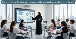 Teaching License in Dubai professional classroom environment with teacher and students