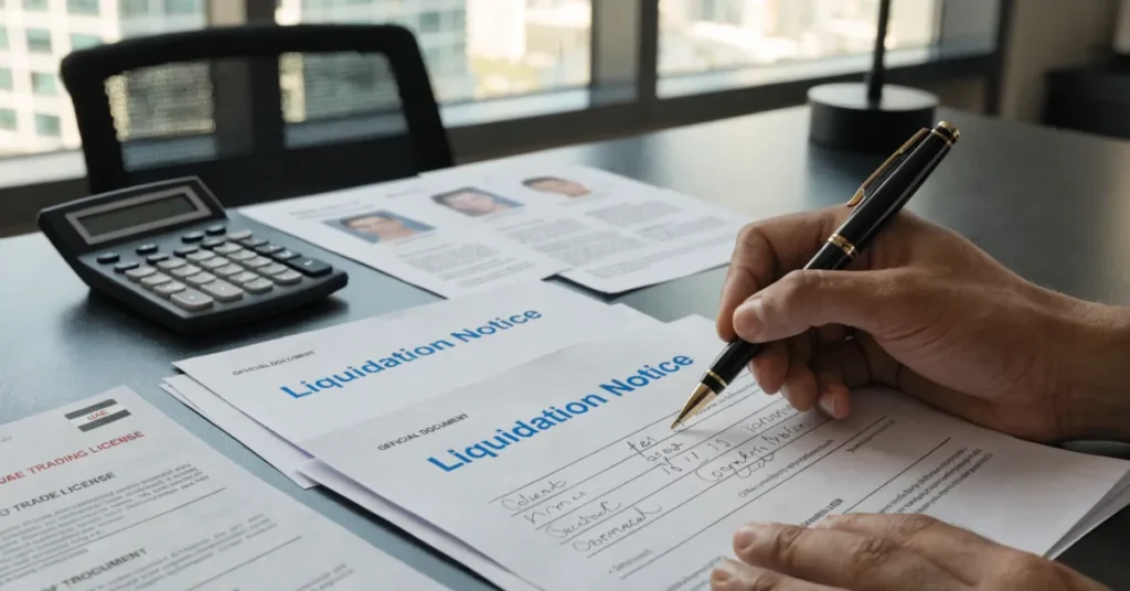 UAE Business Liquidation – legal process steps for company dissolution and license cancellation in UAE