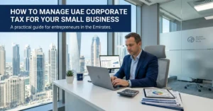 UAE Corporate Tax compliance for small businesses in Dubai with financial planning and reporting setup