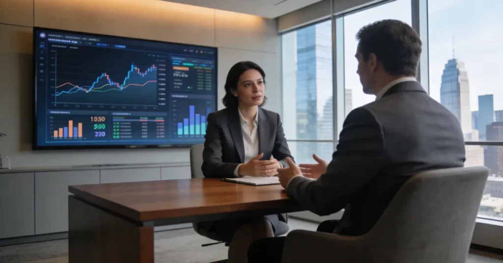 UAE Finance License business advisory and financial services consultation in a corporate setting