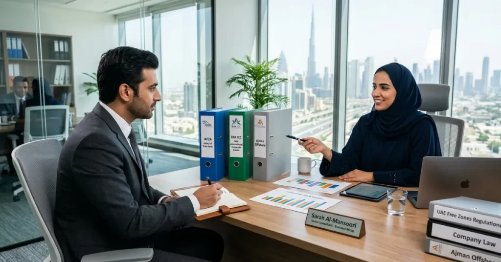 UAE Offshore Company jurisdiction comparison for JAFZA RAK ICC and Ajman setup options
