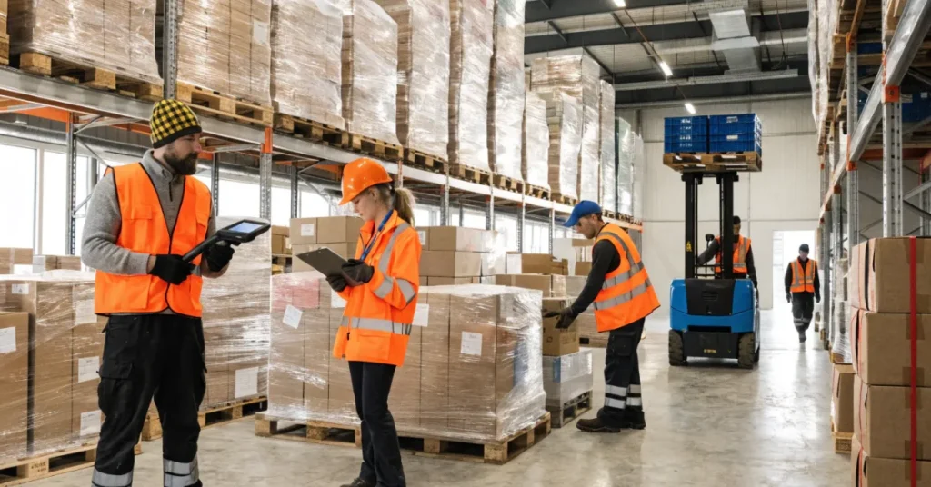 Wholesale Trading License UAE showing warehouse operations, bulk trading, and distribution business activities
