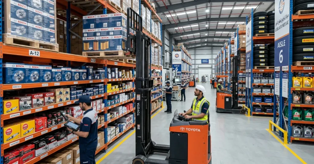 Auto Spare Parts License UAE warehouse distribution and automotive inventory management business
