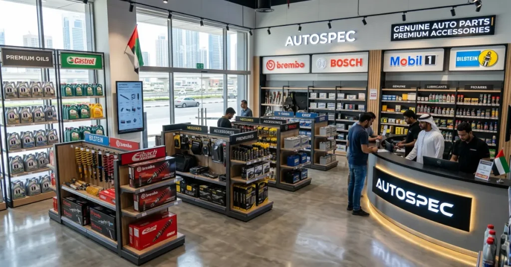 Retail Auto Spare Parts License UAE showroom for vehicle components and automotive accessories trading