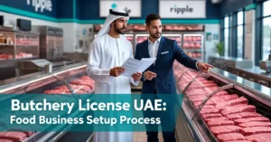 Butchery License UAE business setup process for halal meat shop, food safety compliance, commercial butcher business and retail meat trading in UAE