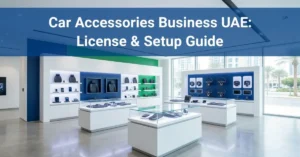 Car Accessories Business UAE showroom with premium automotive accessories and modern retail setup in Dubai