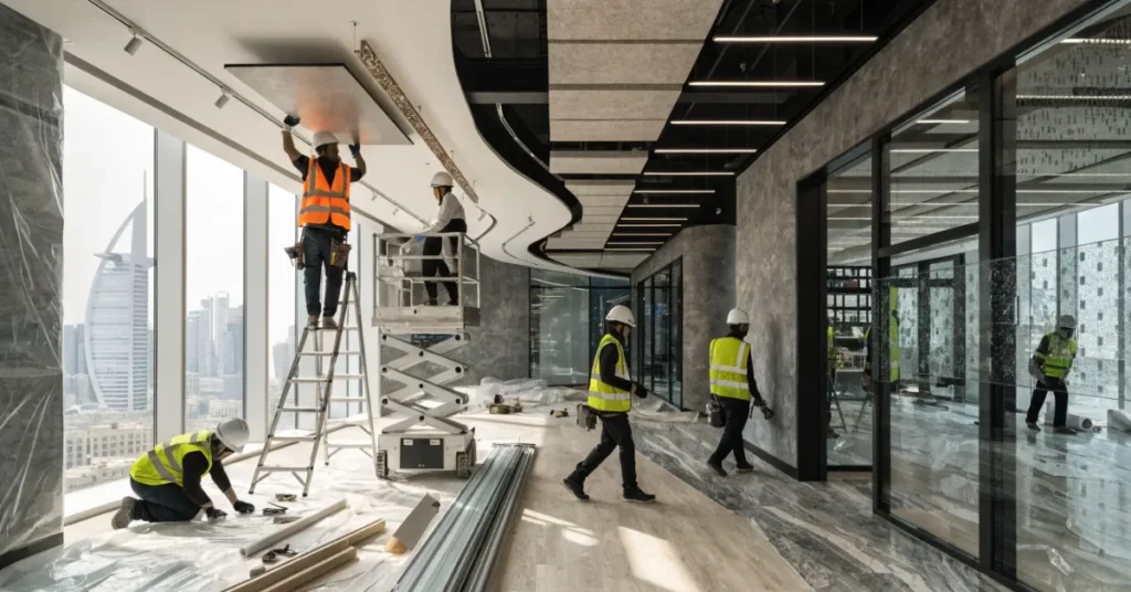 Interior renovation services under Fit-Out Contracting License in UAE for commercial projects