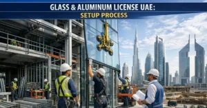 Glass & Aluminum License UAE business setup for aluminum fabrication and glass installation company in Dubai
