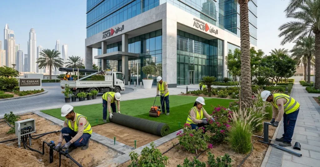 Landscaping License UAE for garden maintenance, irrigation installation, and commercial landscaping services in UAE