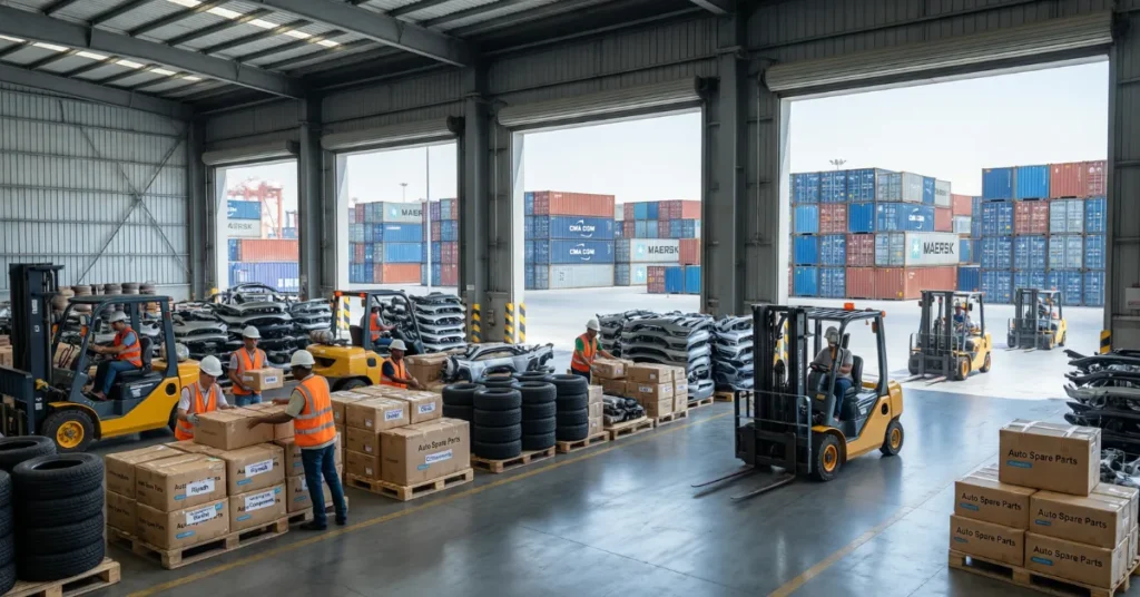 UAE Auto Parts Business import export logistics and automotive warehouse operations in Dubai