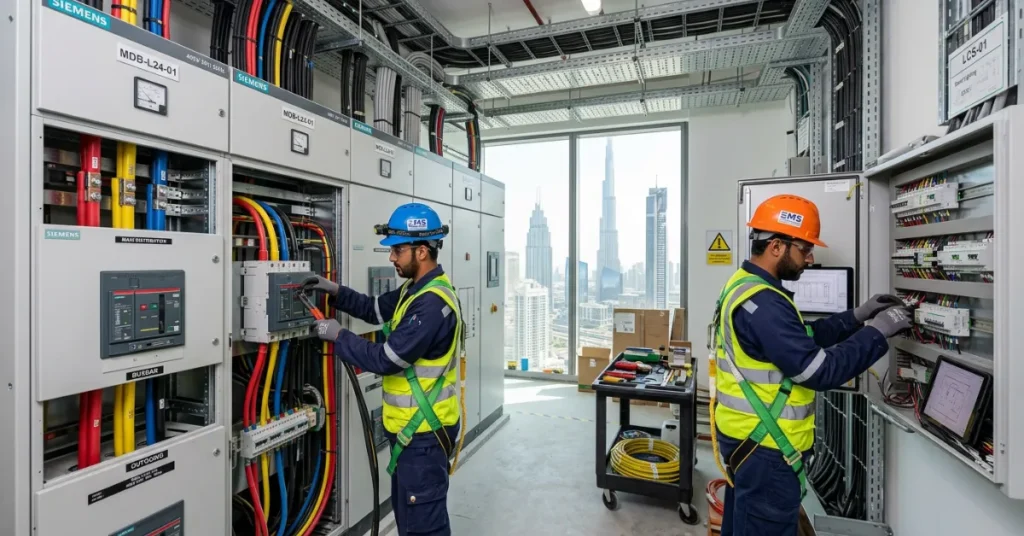 UAE Electrical Contractor performing commercial electrical installation and power infrastructure work in the UAE