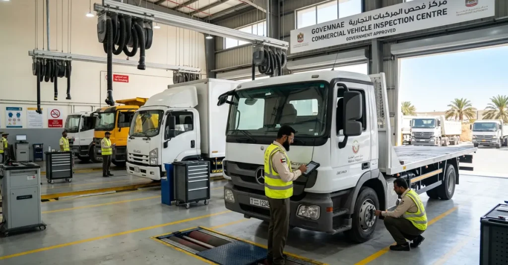 Vehicle Inspection License UAE commercial fleet inspection and transport compliance testing center
