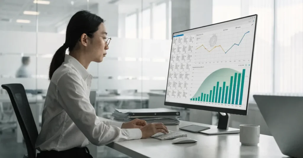 Accounting Trends showing AI-powered accounting software automating bookkeeping, forecasting, and financial reporting