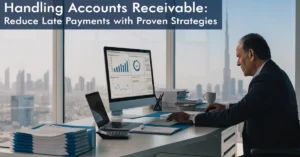 Accounts Receivable dashboard helping UAE businesses reduce late payments and improve cash flow management.