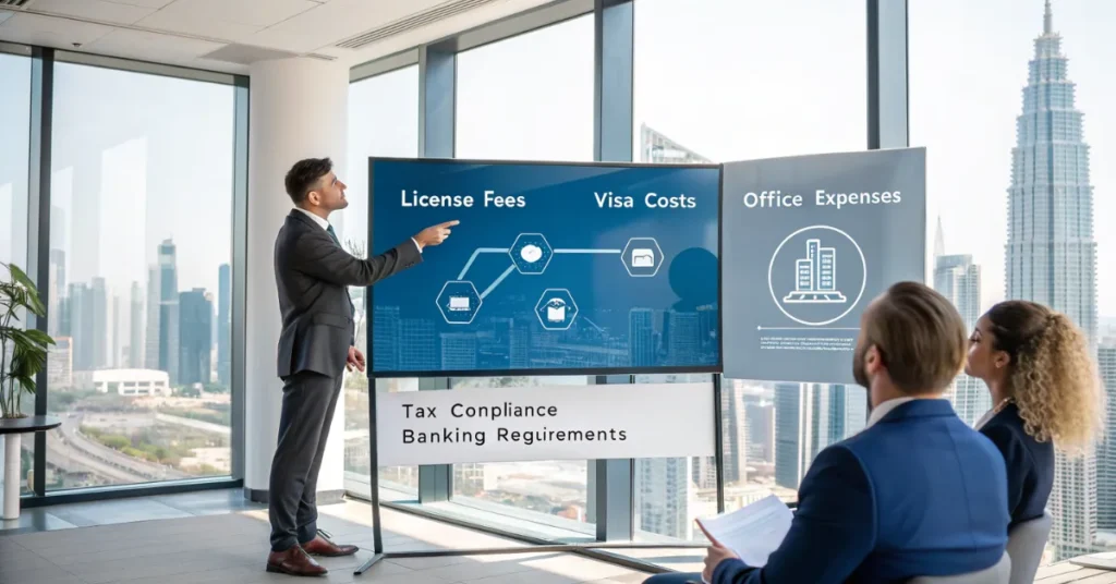 Company Formation consultant explaining hidden costs, compliance requirements and business setup expenses in Dubai.