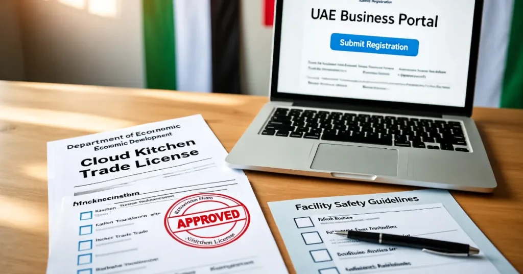 Cloud Kitchen License UAE – official licensing documents and government approval process required for legal cloud kitchen business setup in UAE.