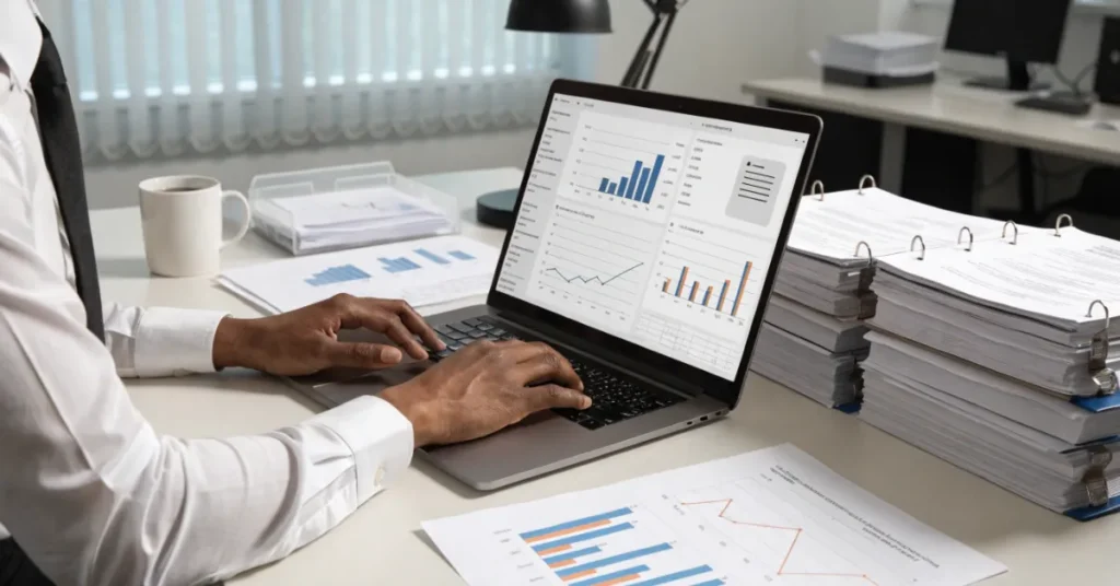 Accounting for E-Commerce Businesses in Dubai focusing on VAT compliance, bookkeeping records, tax reporting, and financial management