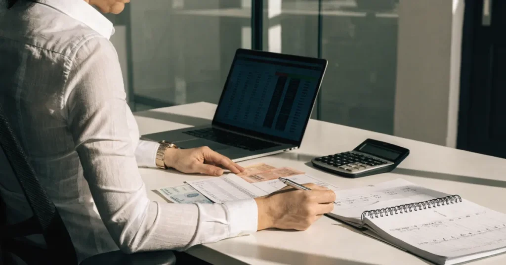 International Transactions foreign currency accounting process with exchange rate calculations in Dubai