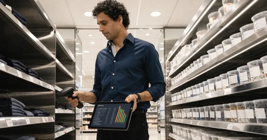 Retail staff using Inventory Accounting tools for accurate stock tracking and inventory management.