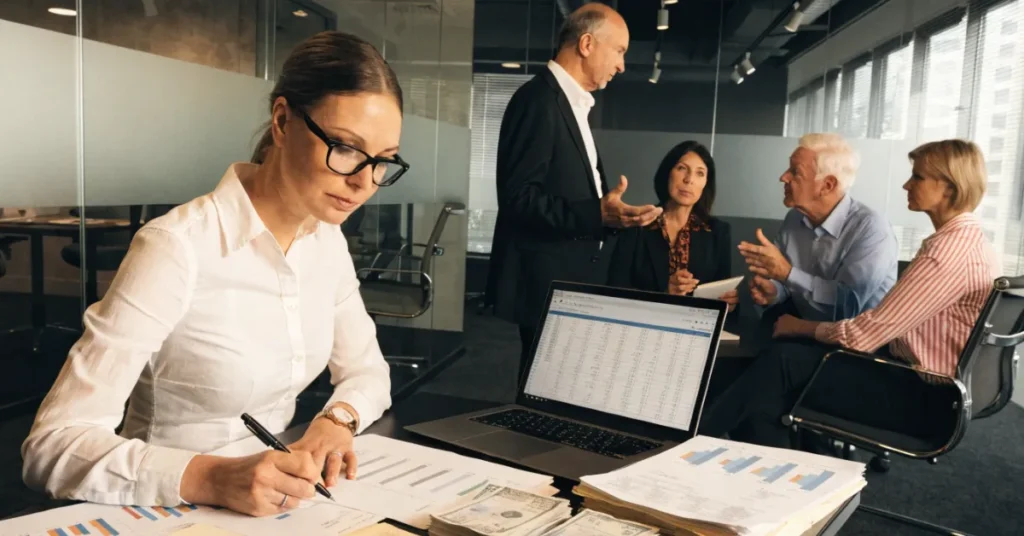 Outsourcing versus in-house accounting comparison highlighting internal financial management and business control