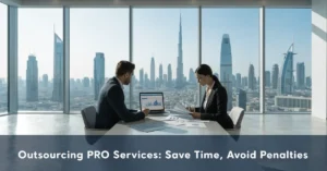 PRO Services experts assisting a UAE business owner with government paperwork and compliance for efficient business operations