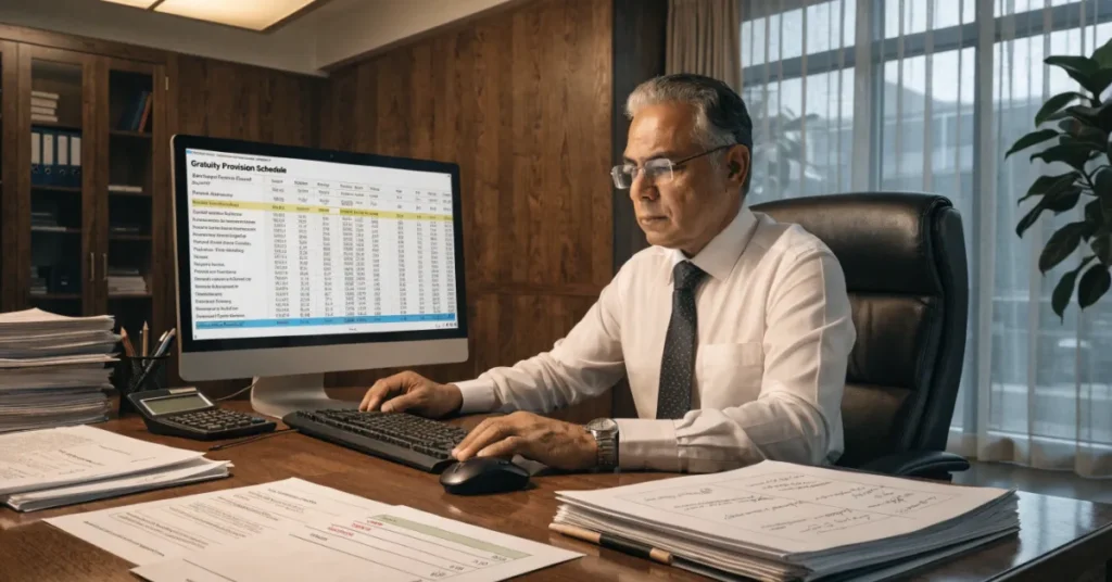 Expert Accounting for end-of-service gratuity, employee benefit provisions, payroll records, and financial statement preparation.