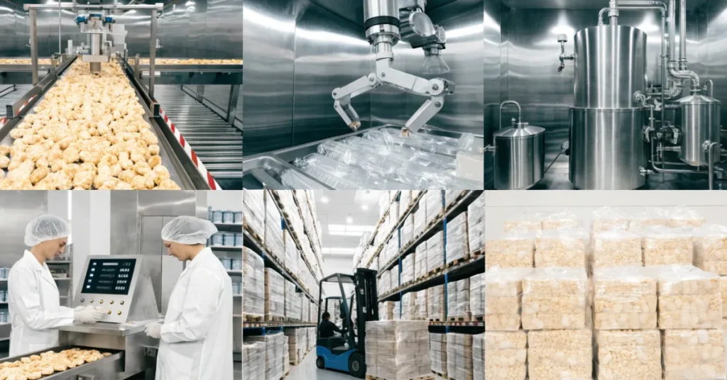 Modern food processing facility supporting AgroTech Business Ideas through advanced manufacturing and export operations in UAE Free Zones.