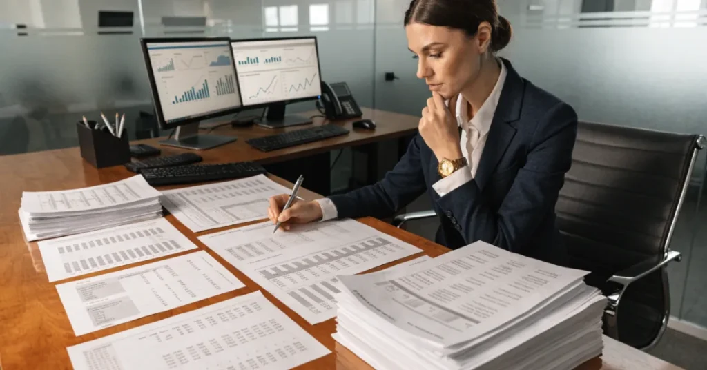Professional Audit documentation including financial records, VAT reports, and accounting statements prepared for UAE compliance.