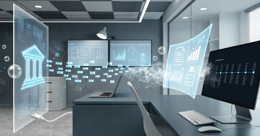 Bank Feeds securely connecting business banking with cloud accounting software for automated bookkeeping and real-time transaction imports.