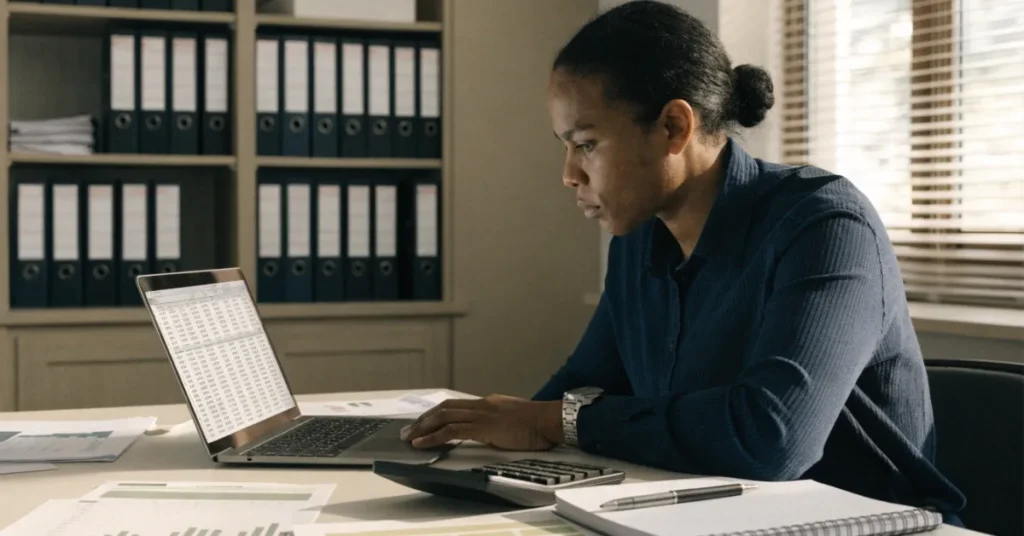 Business owner preparing Budgeting plans, expense management, and financial planning for UAE SMEs.
