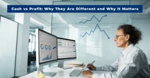 Cash vs Profit comparison showing cash flow analysis and profit reporting for better business financial management.