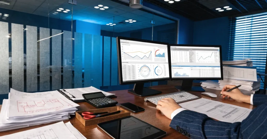 Construction Accounting illustrating job costing, progress billing, project budgeting, and financial reporting for construction businesses.