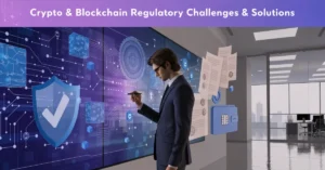 Crypto & Blockchain Business Setup Ideas showing digital asset regulation, blockchain compliance, licensing solutions, and secure crypto business operations