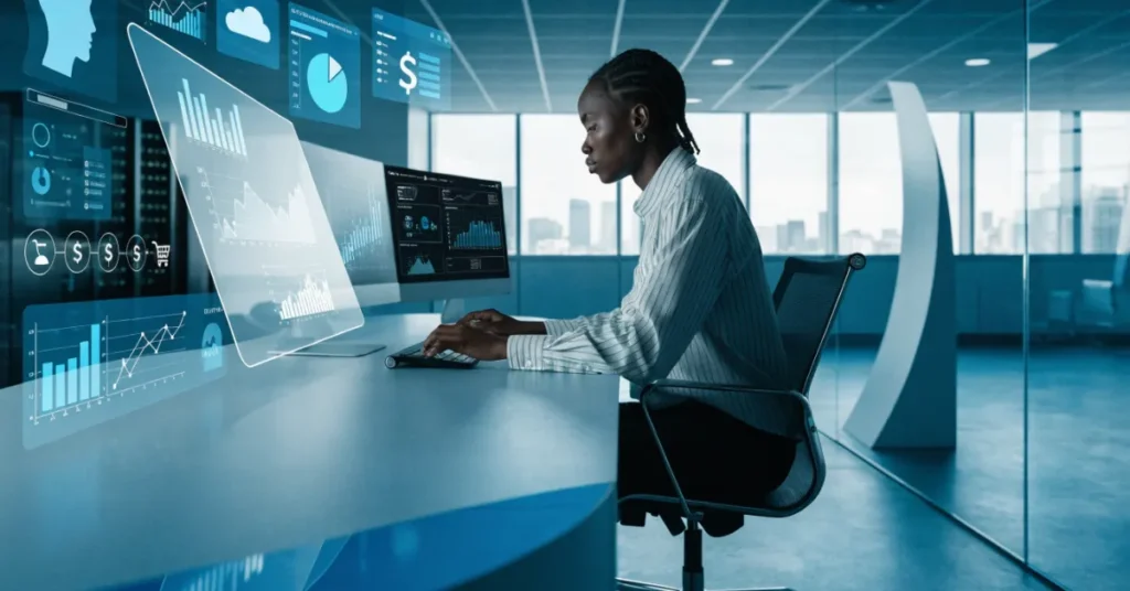 Modern technology supporting Low Cost Business Ideas through AI, digital marketing, automation, and startup business growth.