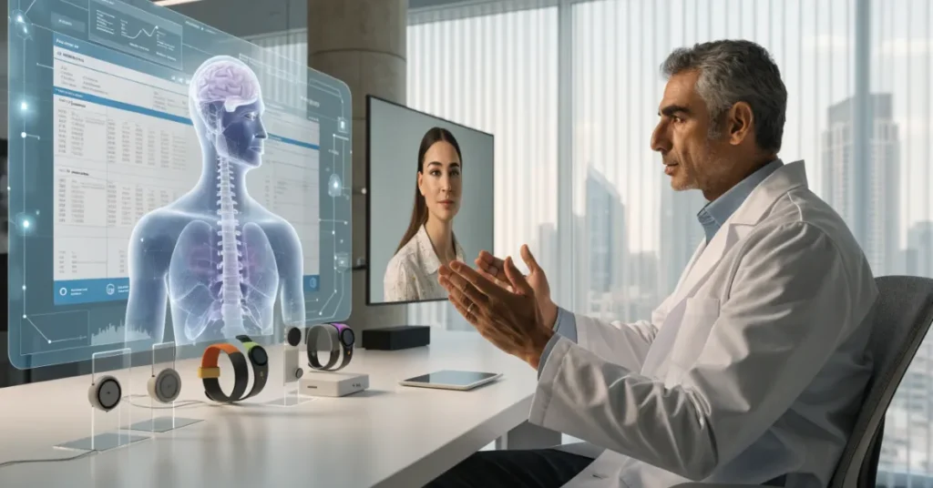 Advanced Medical telehealth technology supporting licensed digital healthcare services in the UAE.