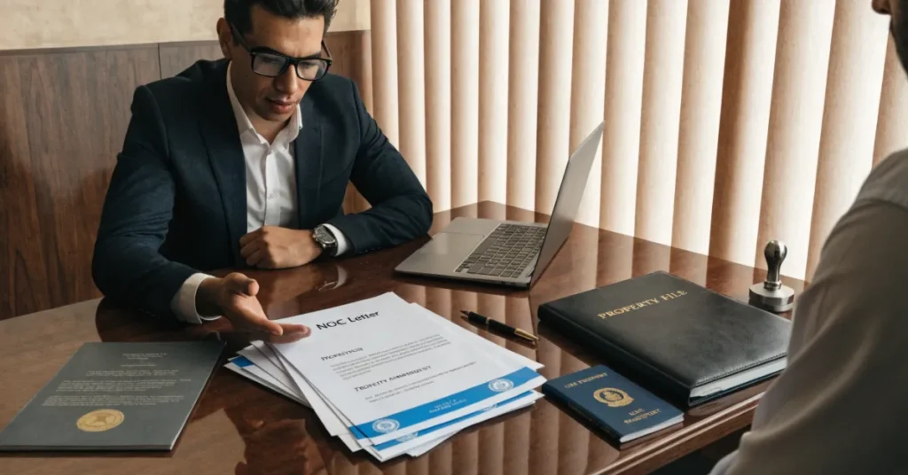 Business NOC Letter for company formation, trade license amendments, and property approvals in the UAE